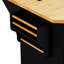 Îlot de cuisine 56 po avec abattant en placage de bois d'hévéa (sans tabouret inclus)-1428924896