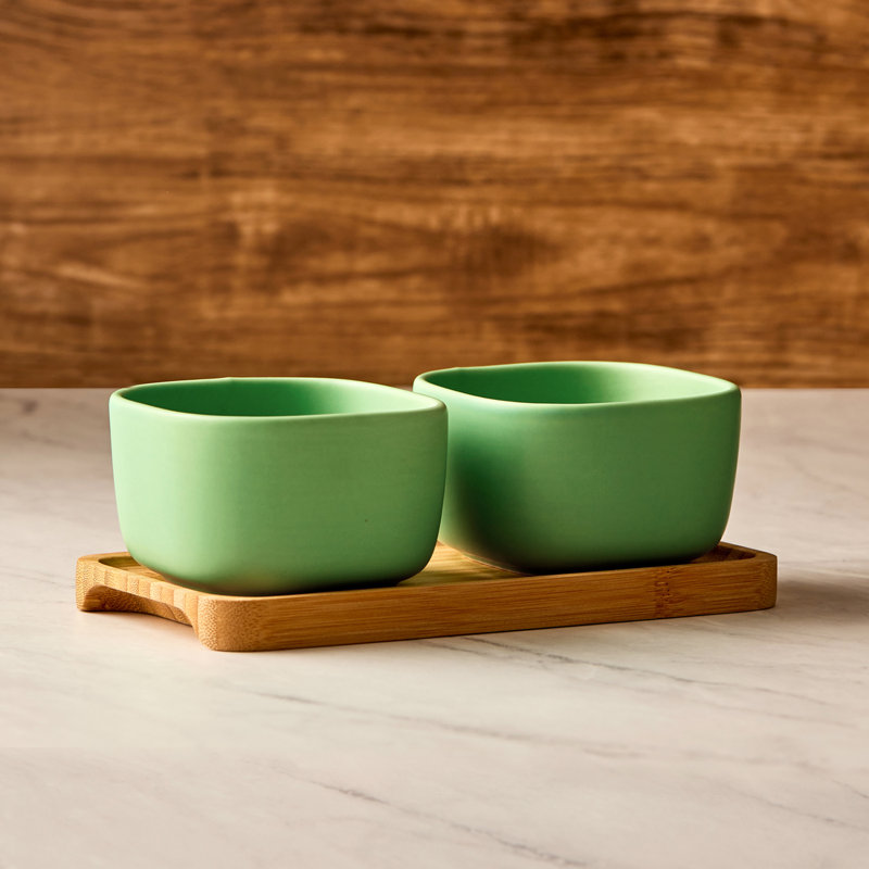 Share Square Bowls, Green