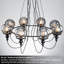 Lustre linéaire à 8 lumières avec globes en verre fumé - Éclairage d'îlot de cuisine en métal noir industriel 33,5 po, hauteur réglable 18,9 po -85,8 po, homologué ETL et UL