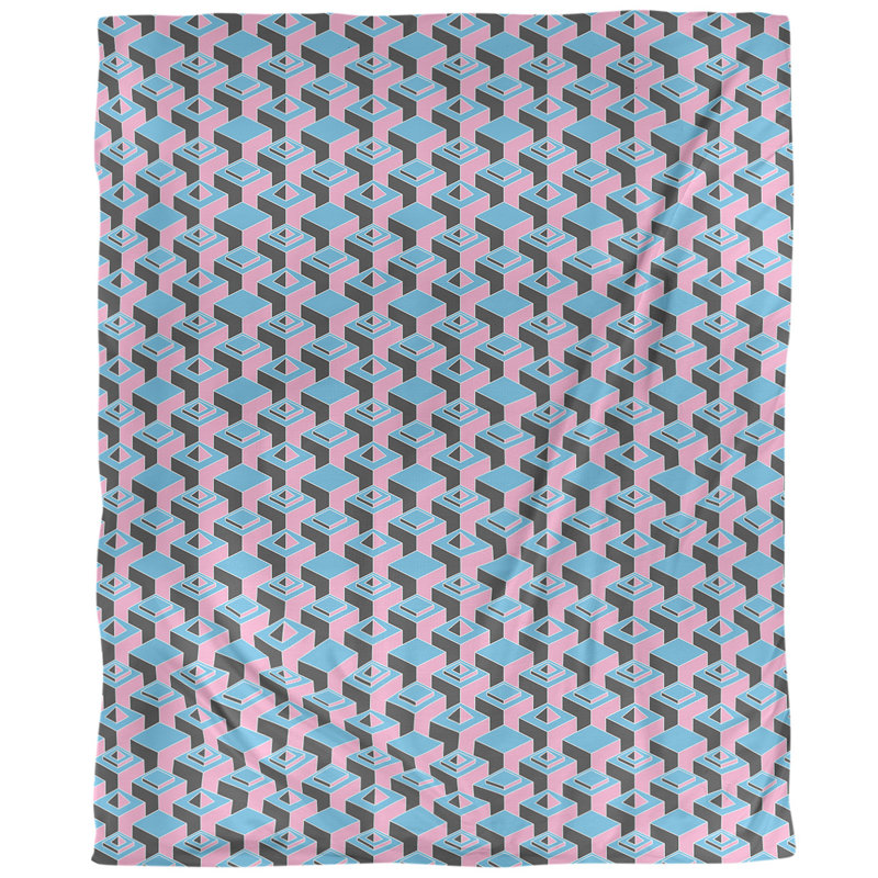 Housse de couette simple à motif de gratte-ciels foncés, Housse de couette simple TG, Bleu sarcelle/rose vif, Microfibre