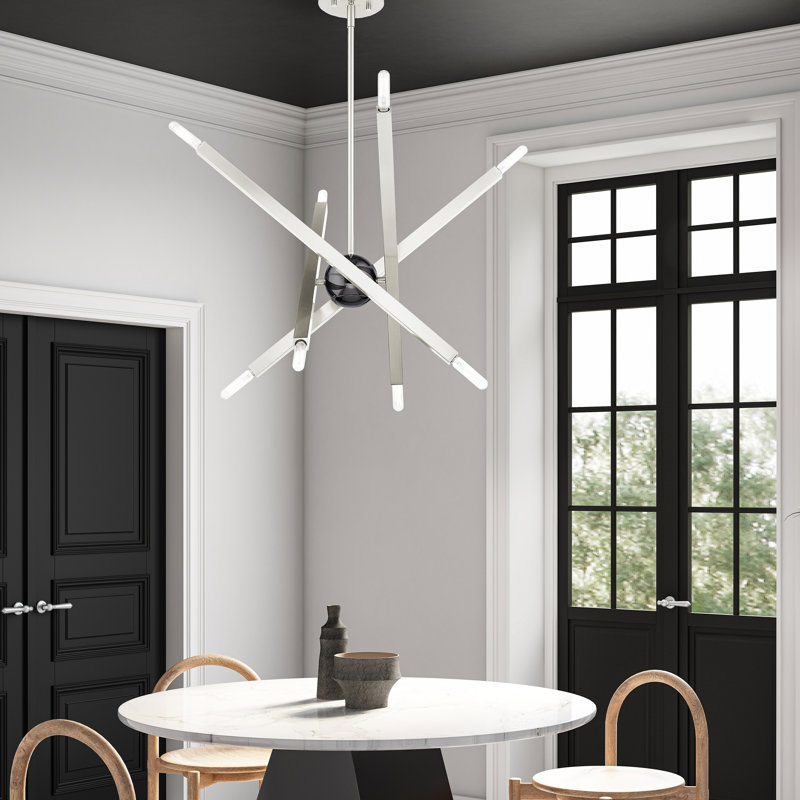 Monaco 8-Light Brushed Nickel Sputnik Chandelier
