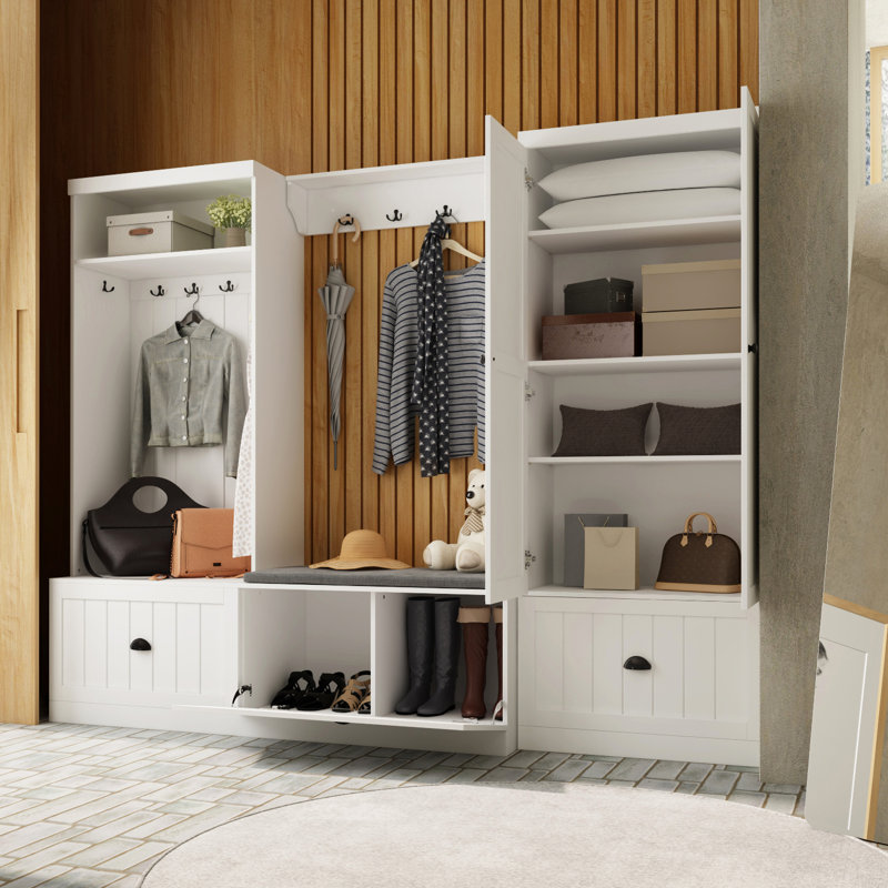 Faera Hall Tree 86.8'' Wide with Bench and Shoe Storage