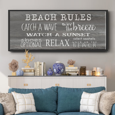 Beach Rules- Framed Canvas