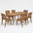 Echo Outdoor 6-Person Acacia Wood Dining Set With Ergonomic Curved Back Chairs