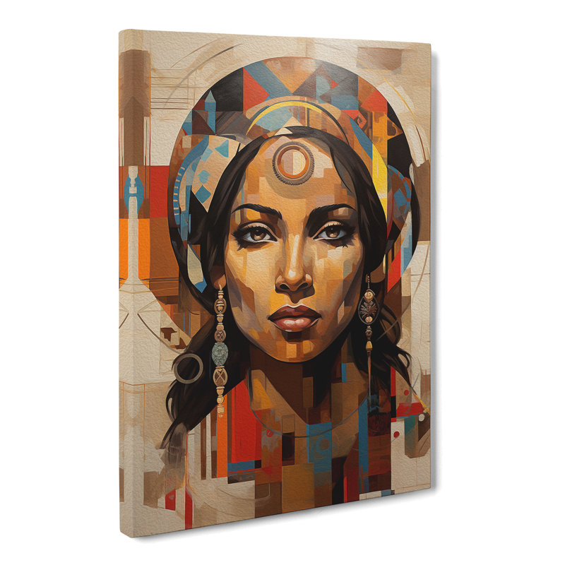 Indian Woman Dadaism - Print on Canvas, 76cm H x 50cm W x 3cm D
