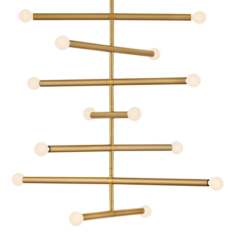 Lustre Mid-Century moderne à 14 lumières Millie, Doré