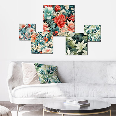 Nigan - Floral Wall Art Set Of 5