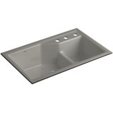 Indio® 33" L x 21.125" W Double Basin Undermount Kitchen Sink with Accessories