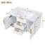 Rangement mural flottant pour salle de bain 36 po, 2 tiroirs, planches de haute qualité, charnières, glissière lisse, poignées rouille, finition imperméable, lavabo à trois trous de 36 po x 18 po, facile à installer, blanc moderne-947499975