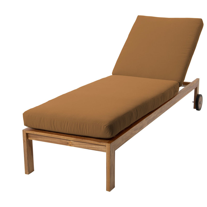 Venice Outdoor Teak Chaise Lounge, Camel