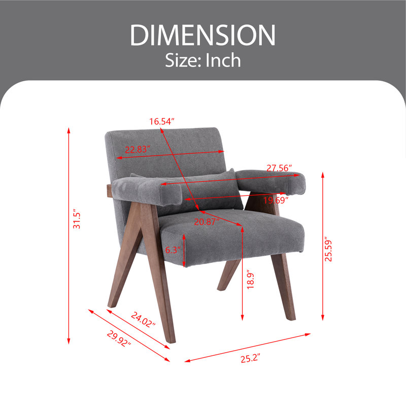 Fauteuil Hazleton, Brun, Mélange de polyester gris
