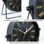 Horloge de bureau Vintage en métal noir et or - Horloge de cheminée à pile avec angle réglable