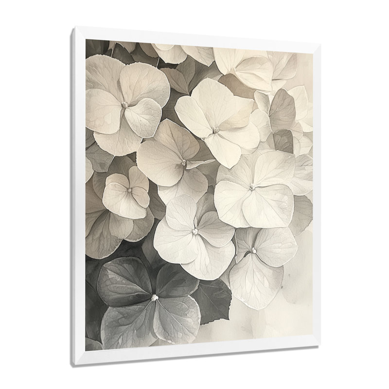 Haltwhistle - Floral Wall Art, Reproduction encadrée d'une seule photo sans pass, H 40 po x l 30 po, Blanc