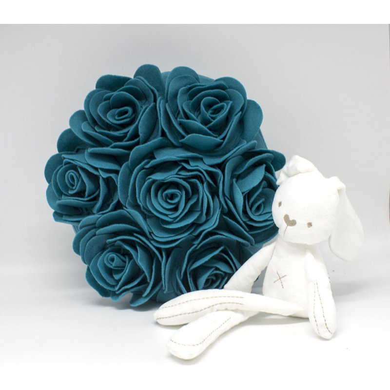 Floral Throw Pillow, Teal