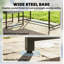 5 Pieces Garden Dining Set, Outdoor Patio Cube Set, 4 Seater Outdoor Table and Chairs with Foldable Backrest, Light Grey