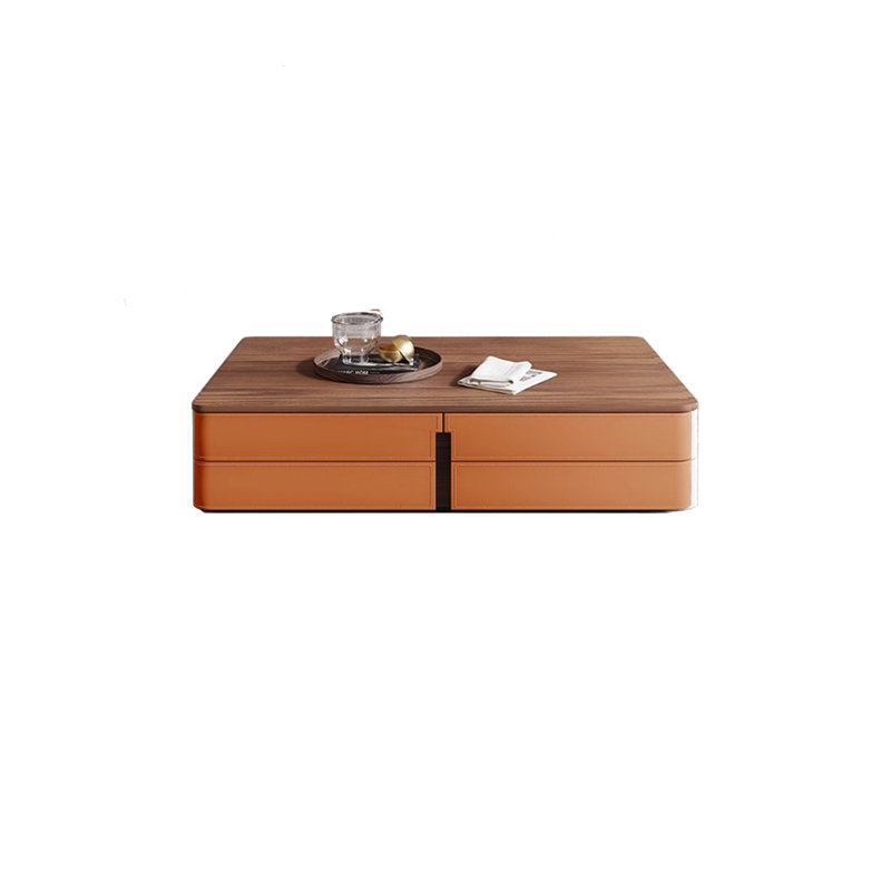 Table basse en bois, Orange, H 15,75 po x L 55,12 po x l 27,56 po