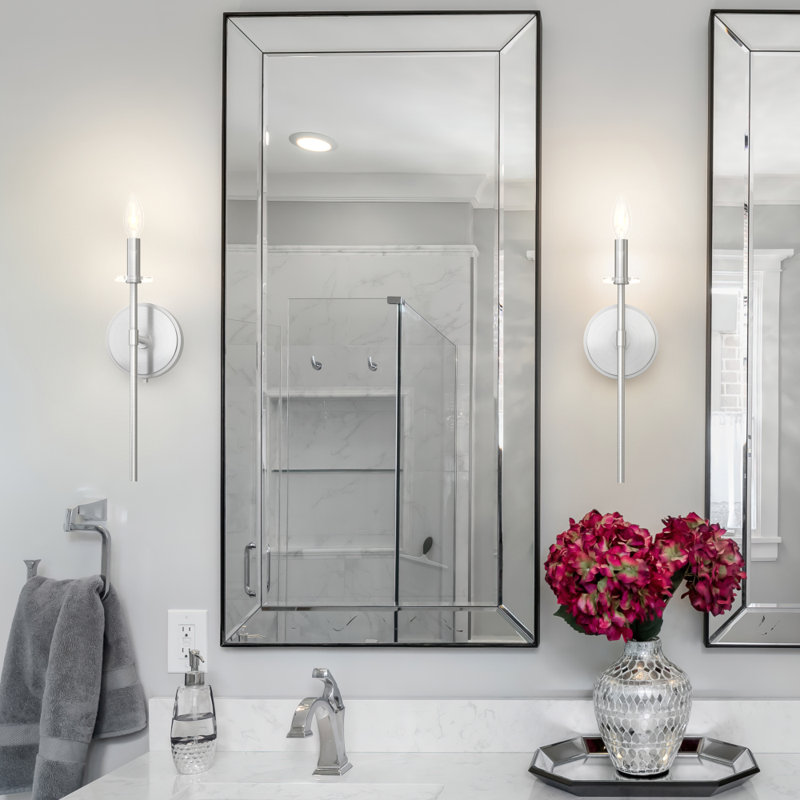 Sapello Plug & Play 1-Light Wall Sconce in Transitional and Modern Style-16 Inches Tall and 5 Inches Wide, Brushed Nickel