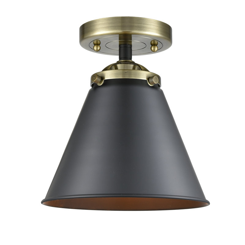 Plafonnier semi-encastré 8 lumières Donovan, Nickel poli, Incandescente, Nickel noir poli