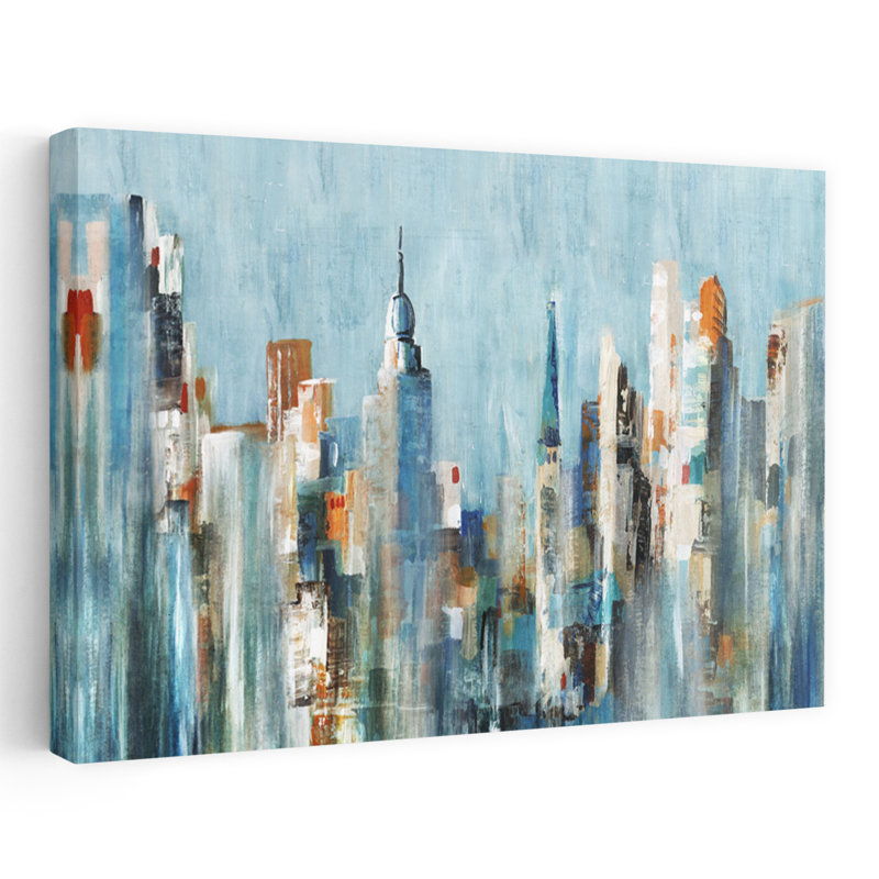 Channel I, art abstrait moderne bleu, peinture, H 48 po x l 32 po