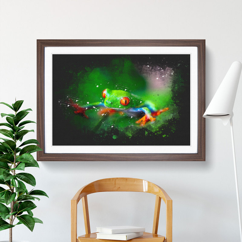 Tree Frog Vol.1 - Picture Frame Graphic Art, Walnut, 27cm H x 36cm W x 2cm D