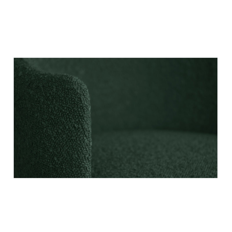50cm H Polyester Blend Upholstered Slat Back Armchair, Forest Green