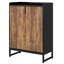 Rangement à chaussures à 5 niveaux pour vestibule - Armoire brune et blanche 29,52 po avec portes, conception anti-poussière pour la maison-1110145093
