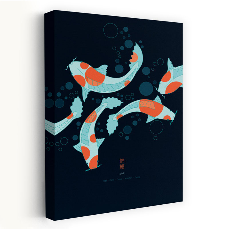 Contemporary Art Contemporary Fish Wall Art - Wrapped Canvas Print, 60.96 cm H x 40.64 cm W