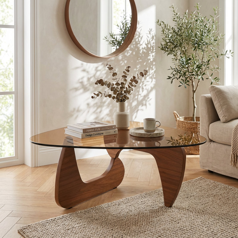 Table basse Modern, H 15,74 po x L 43,3 po x l 29,52 po, Brun