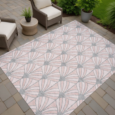 Machine Washable Indoor/Outdoor Lipman ACN2426 Mid-Century Modern Rug