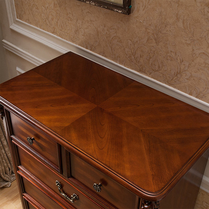 Buffet décoratif cerisier en bois massif, H 38,19 po x L 31,10 po x l 17,32 po
