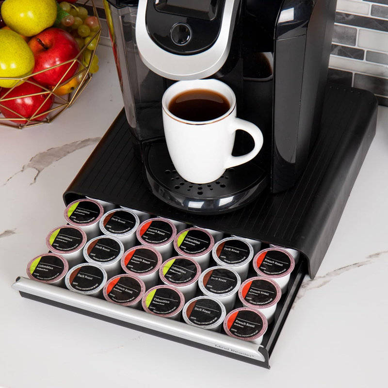 Tiroir à dosette pour 36 dosettes, organisateur de comptoir, base de station café, noir