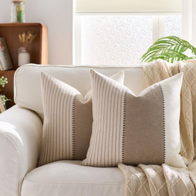 Housse de coussin décoratif neutre Boho
