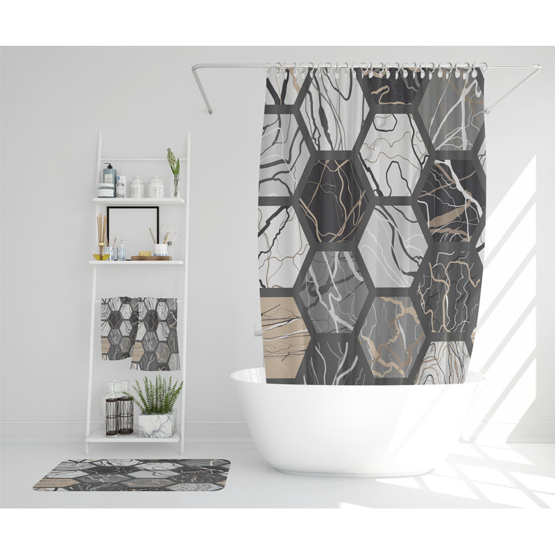Neethu Polyester Shower Curtain Set