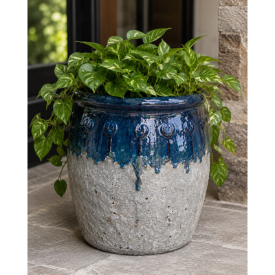 14 in. Emperor Planter - Azul over Greystone