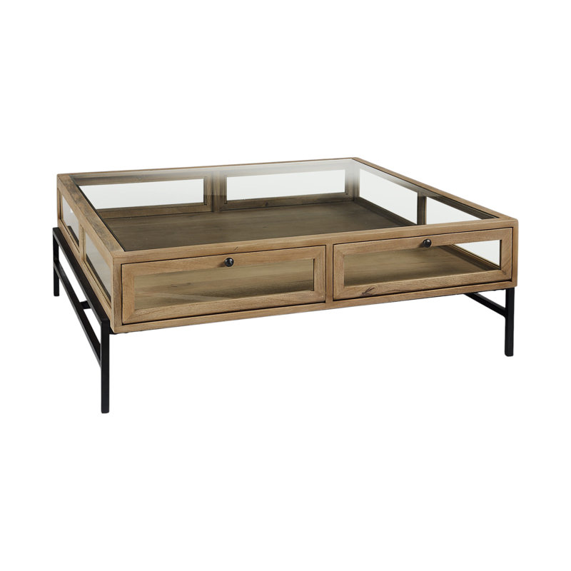 Karalee Glass Top Coffee Table, Black