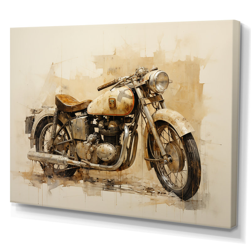 Minimalisme à moto sur toile, Toile tendue, H 34 po x l 44 po x P 1,5 po