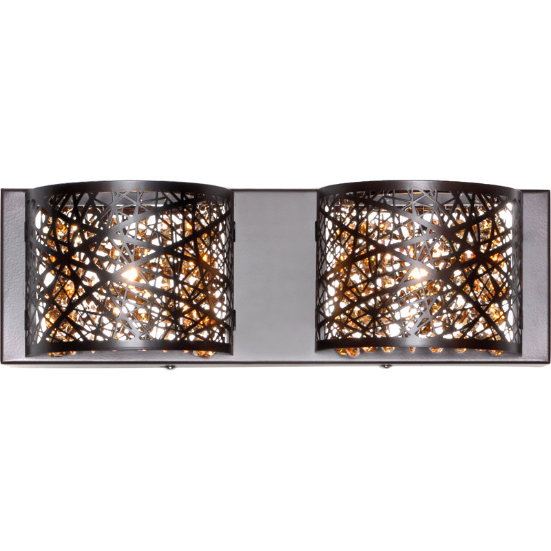 Plafonnier encastré 2 lumières Mascher, Bronze / cognac