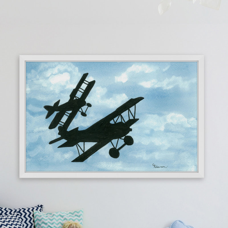 «Biplanes in a Summer Sky», reproduction encadrée, H 24 po x l 36 po x P 1,5 po