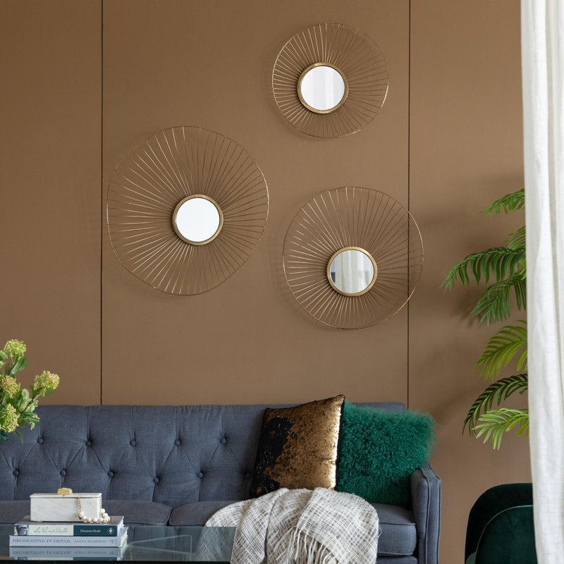 Ensemble de 3 miroirs muraux abstraits