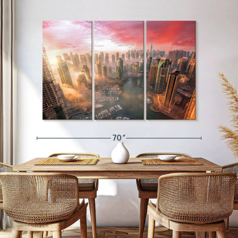 Sébbie, coucher de soleil à Dubaï, H 42 po x l 65 po