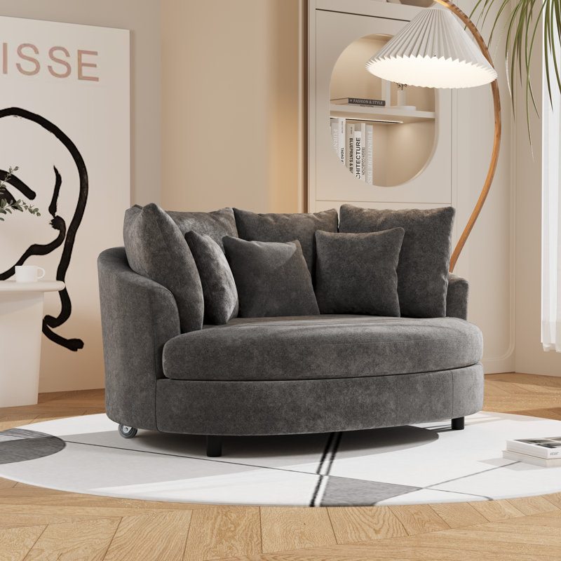 Fauteuil demi-tonneau 70 po, Gris
