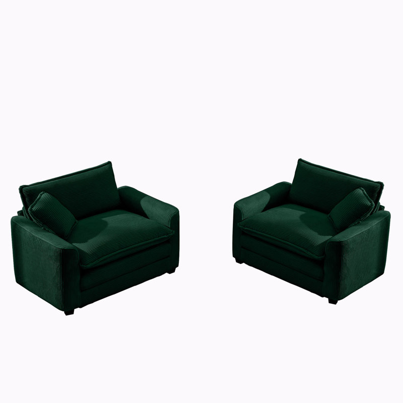 Fauteuil en velours côtelé 2 pièces