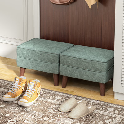 15.75" Wide Rectangle Storage Ottoman Stool, Entryway Ottoman Chairs,Footstools