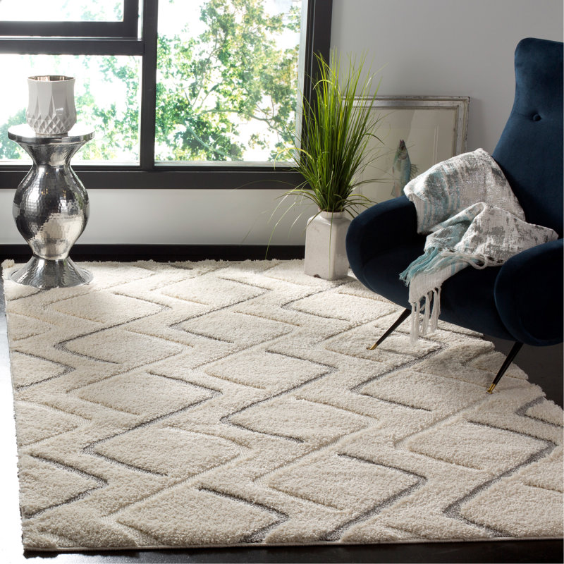 Napfle Olympia Shag Performance Geometric Rug, Rectangle 4' x 6'