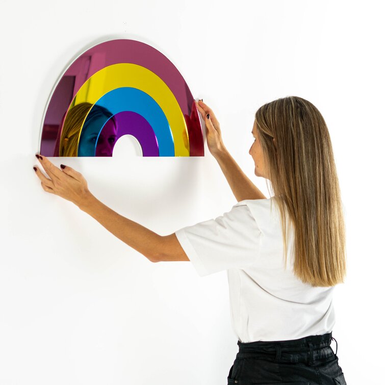 Latitude Run® Rainbow Acrylic Mirror Wall Art Decor