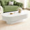 Table de bout moderne de style ovale crème moderne