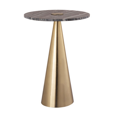Marble Top Pedestal End Table