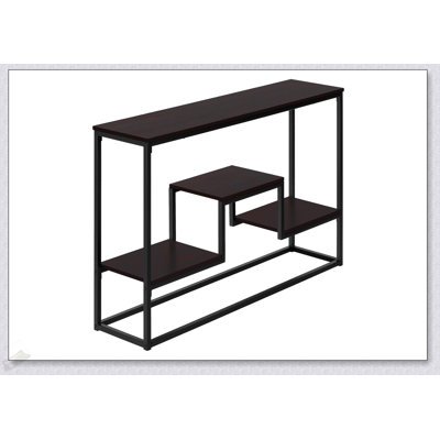 Table d'appoint de style contemporain avec base étroite en métal et plateau en stratifié lisse, parfaite pour les vestibules modernes et les salons.