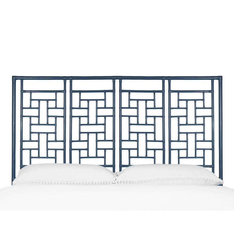 Ohana Rattan Open-Frame Headboard, Navy Blue, King