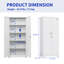 Armoire de rangement haute avec 2 portes et 4 cloisons, tablettes réglables pour la maison et le bureau